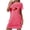 Hot Pink, variant on JIUKE Womens Nightgown Short Sleeve Nightdress Cute Printed Crew Neck Knee Length Nightshirts Sleepwear