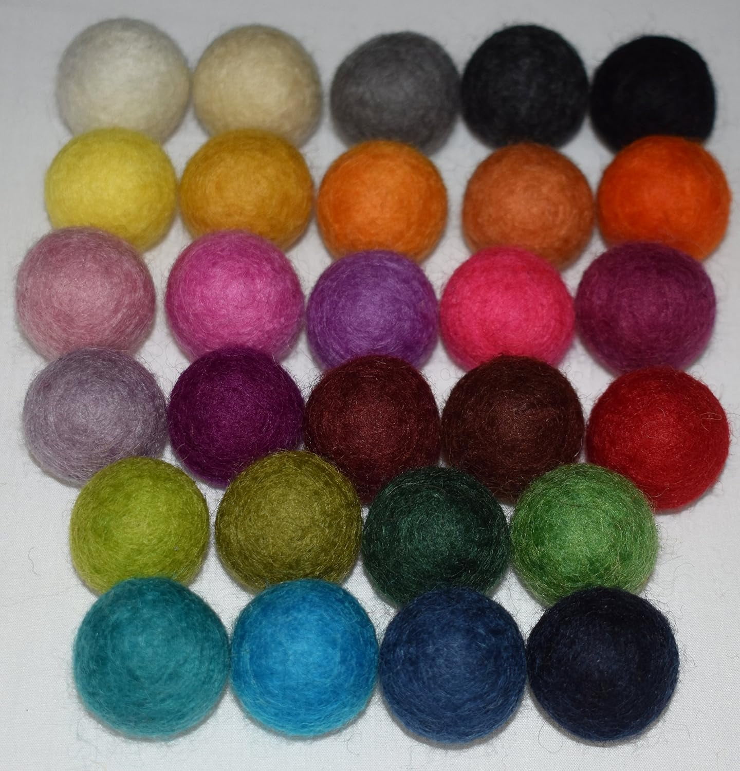 100% Wool Felt Balls - 100 Pieces | Hand-Felted Pom Poms | Pure Wool Beads | Felt Ball DIY (20mm, Mixed Color)