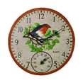 thumbnail image 4 of Reloj de pared al aire libre Macarena Reloj analógico decoración de pájaros 12 pulgadas, 4 of 8
