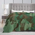 thumbnail image 4 of Super Soft Anti-Pilling Flannel Bed Blankets, Green Camouflage Cozy Fluffy Warm All Seasons Throw Blanket for Sofa Bedding, 80"x60", 4 of 8