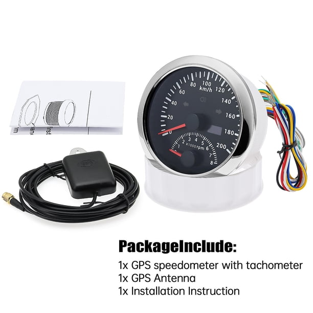 A 120km/h 85mm Gps Speedometer Gauge With Tachometer 8000rpm 12v/24v Speed Gauge Odometer Waterproof For Car Boat Atv Utv