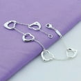 thumbnail image 5 of GKNET 925 Sterling Silver Five Hearts Bracelet Chain Wedding Ladies Party Gift, 5 of 9