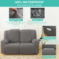 thumbnail image 4 of DONGPAI 8 Pieces Recliner Sofa Covers Stretch Reclining Couch Covers for 3 Cushion Reclining Sofa Slipcovers Furniture Covers Soft Washable for Pet Kid (3 Seater, Gray), 4 of 8
