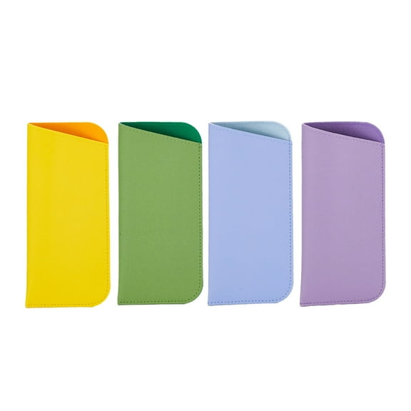 4 Pack Eyeglass Cases - Soft Felt Slip-In Pouch Case - Glasses Storage Case Makeup Pouch Anti-Scratch Sunglasses Bag