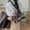 Camouflage green, variant on Canvas Pleated Bow Multi-Pocket Baguette Crossbody Shoulder Bag for Women and Girls, Minimalist Zipper Purse with Color-Block Stitching in Camo Green for Daily Commute