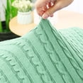 thumbnail image 7 of PiccoCasa Cotton Throw Blanket Cable Knit Decorative Blanket, Light Green 50"x60", 7 of 7