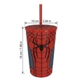 thumbnail image 3 of Moonsky Reusable Food Grade Plastic Tumbler – 3D Web Graphic Spride Hero Style with Straw & Lid for Home Iced Coffee, 3 of 6
