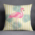 thumbnail image 1 of S4Sassy Decorative Flamingo Printed Yellow Pillow Case Throw Cushion Cover - Choose Size, 1 of 4