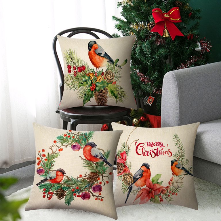 Christmas Bird Pillows Decorative Christmas Pillow Cover and