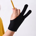 thumbnail image 4 of Paquete de 4 guantes de dibujo para tableta gráfica, guante de artista, tela elástica antiincrustante, guantes de dos dedos para diestros y zurdos, 4 of 4