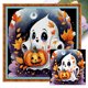 thumbnail image 1 of Hilo Algodón Ecológico Bordado Punto Cruz Fantasma Halloween Con 11CT 40x40cm, 1 of 9