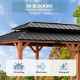 thumbnail image 5 of Modern Shade Rosewood 12'x20’Hardtop Gazebo,Cedar Framed Rosewood Pavilion with Double Galvanized Steel Roof,Permanent Patio Gazebo for Outdoor Brown, 5 of 8