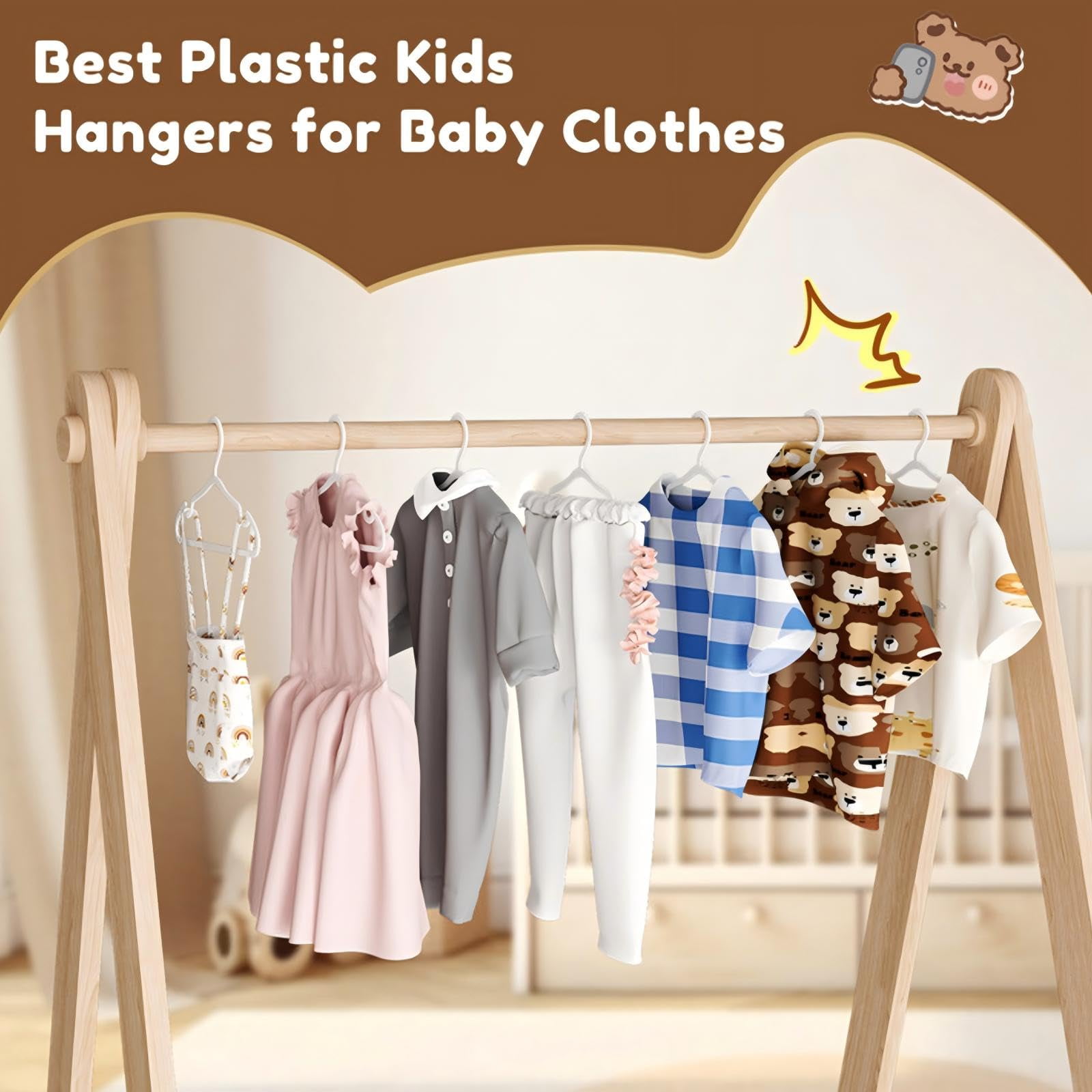 Plastic Clothes Hangers 100 Pack White For Children's Clothing