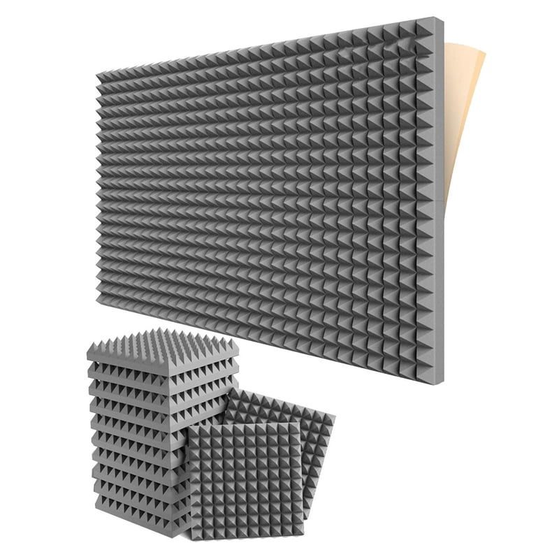 48 Pack Self-Adhesive Sound Proof Foam Panels 2Inch X 12Inch X 12Inch Acoustic Panels, for Home Studio Office