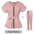 thumbnail image 3 of Ropa quirúrgica ajustada con tirantes en la cintura para mujer, traje dividido para hospital, ropa de mano con cepillo de manga corta, ropa elástica para enfermera, ropa para lavarse las manos, 3 of 6