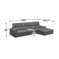 thumbnail image 7 of Lexicon Ashland Solid Wood and Leather Upholstered Sectional Sofa in Dark Gray, 7 of 7