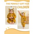 thumbnail image 3 of MICHLEY Unisex Infant Toddler Animal Flannel Hooded Romper Jumpsuit, Fall Winter Warm Soft One-Piece Onesie, Machine Washable, 0-3T, 3 of 7
