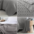 thumbnail image 3 of Southshore Fine Living, Inc. Waffle Blanket for Twin or Twin XL Bed, 100% Cotton Twin Blanket, Grey, 3 of 9