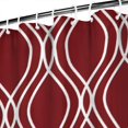 thumbnail image 3 of Burgundy and White Wavy Pattern Shower Curtain 84"x72" ,Bathroom Decorative Shower Curtains Set with 12 Hooks,Modern Waterproof Washable Shower Curtain, 3 of 6