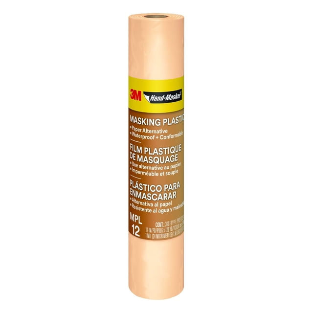 Máscara de mano de plástico 3M, 12 cm x 110 m, impermeable, 1 rollo