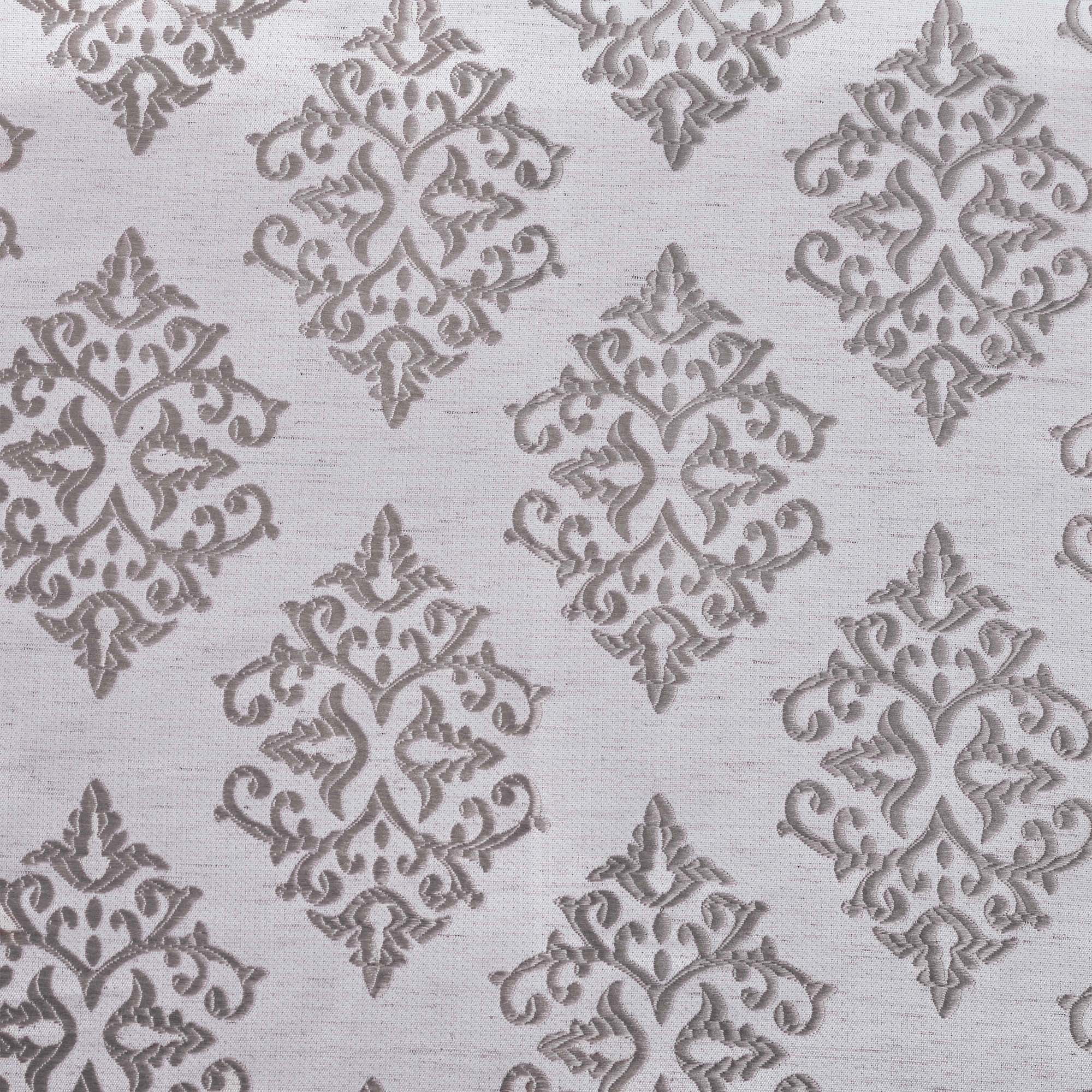 Superior Venetian Damask Jacquard Grommet Curtain Panel, Set of 2, 52" x 84", Nickel