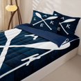 thumbnail image 3 of Erosebridal Rustic Lake Paddle Zipper Full Size Comforter Sets with Fitted Sheet and 2 Pillowcases,Ocean Themed Zipper Bedding Set For Boys,Navy Blue Reversible,4-Piece, 3 of 7