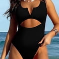 thumbnail image 2 of Traje de baño de una pieza para mujer, traje de baño con control de abdomen, traje de baño push up, bikini con cuello en V para mujer, 2 of 5