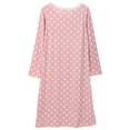 thumbnail image 3 of WBQ Womens Nightgown Long Sleeve Polka Dot Sleepshirts Spring Fall Loungewear House Dress Button Sleepwear Henley Nightdress, Pink M, 3 of 9