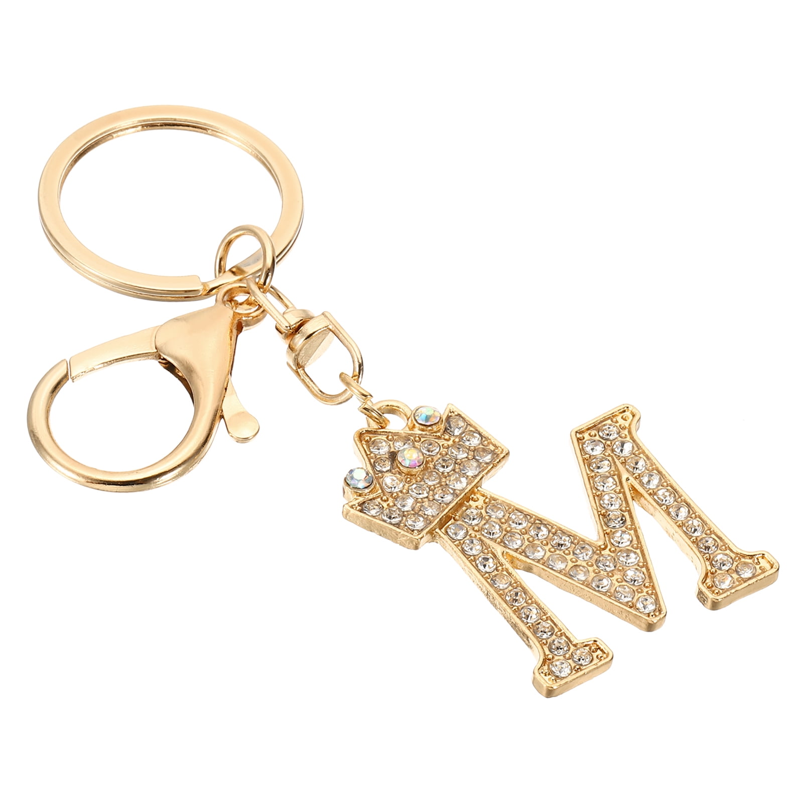 ❇m♡❇ Uxcell Initial Letter Keychain, Letter M Crown Design Charm with