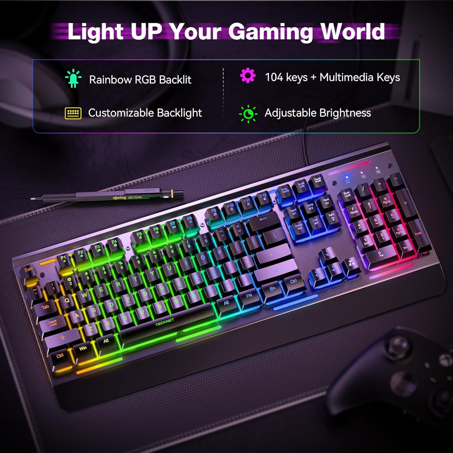 TECKNET BASICS Wired Gaming Keyboard photo 3