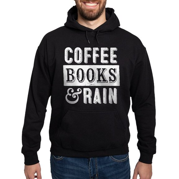 CafePress - Coffee Books And Rain Hoodie - Pullover Hoodie, Classic, Comfortable Hooded Sweatshirt