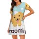 thumbnail image 1 of Balery Cute Dog In Bathtub1 Camisón de manga corta con cuello redondo para mujer, cómodo y elegante., 1 of 6