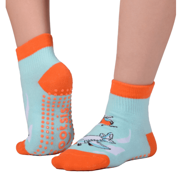 Footsis Non Slip Grip Socks for Yoga, Pilates, Barre, Home, Hospital ,Mommy  and Me classes Plane 