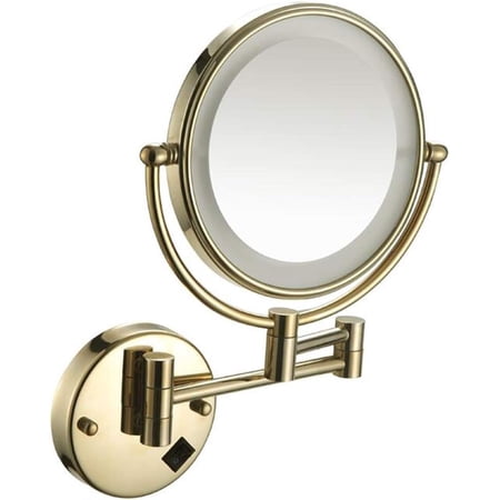 Wall Mirror Makeup Vanity Mirror with Lights Two-Sided Wall Mounted Cosmetic Mirror 3X Magnification Extendable Beauty Mirror 360°Swivel Hardwired Connection Bronze