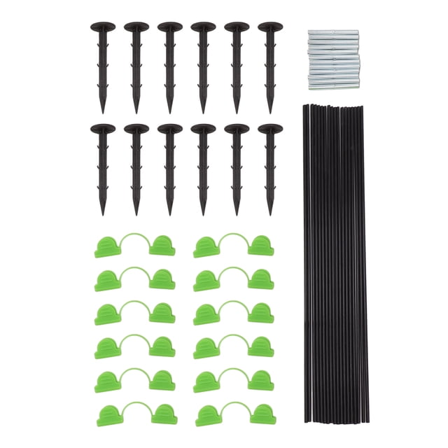 Greenhouse Garden Fiberglass Rod, Grow Tunnel Garden Stake 12 Clips Stable 18 Rods Fast Installation for Farm