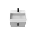 thumbnail image 3 of Amazon 24" Gray Wood Floating Vanity with White Top and Black Trim, 3 of 10