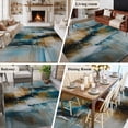 thumbnail image 5 of Area Rug for Living Room, Turquoise Gradient Non-Slip Indoor Large Carpet for Bedroom/Dining Room, Abstract Modern Luxury Ombre Painting Washable Low-Profile Rectangle Floor Runner Rugs - 5 x 7 Ft, 5 of 7
