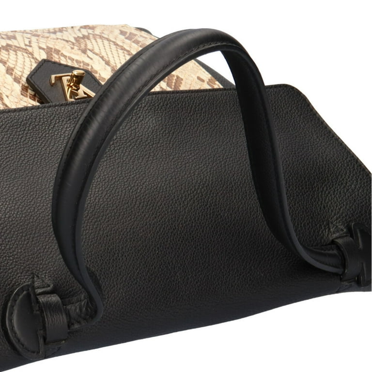 Authenticated Used Louis Vuitton LOUIS VUITTON Lock Me MM Metal Fittings  Shoulder Bag Leather Black Women's 