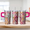 thumbnail image 2 of Bohemian Tumbler 20oz with Lid and Straw - Stainless Steel Insulated Coffee Cup, Double Wall Vacuum Travel Mug, Leakproof Thermal Design, 2 of 5