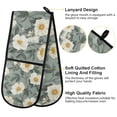 thumbnail image 2 of Yayeee Double Oven Mitt Kitchen Heat Resistant Baking 35" x7" Quilted Cotton Glove, Sage Green Flower Pattern, 2 of 6
