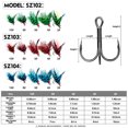 thumbnail image 4 of 30 Pack Treble Hooks With Feathers 2# 4# 6# 8# 10#Fishing Hooks 3 Feather Colors, 4 of 26