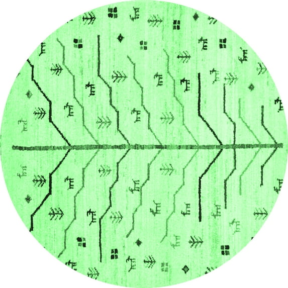 Ahgly Company Indoor Round Solid Emerald Green Modern Area Rugs, 4' Round