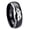 Black 2 Tone Polish Edge, variant on Religious Flame Cross Concave Black Tungsten Men Ring 10MM