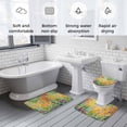 thumbnail image 6 of Summer Oil Painting Tree Bathroom Rugs Set Country Yellow Birch Plant Non Slip Absorbent Soft Bath Mats 3 Piece Set with Bathroom Rug, U-Shaped Floor Mat, Toilet Seat Cover Small Size, 6 of 9