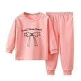 thumbnail image 2 of Cethrio Pajama Sets for Girls, Cotton Printed Comfy Crew Neck Outfit Sets Pink Size 5 T, 2 of 3