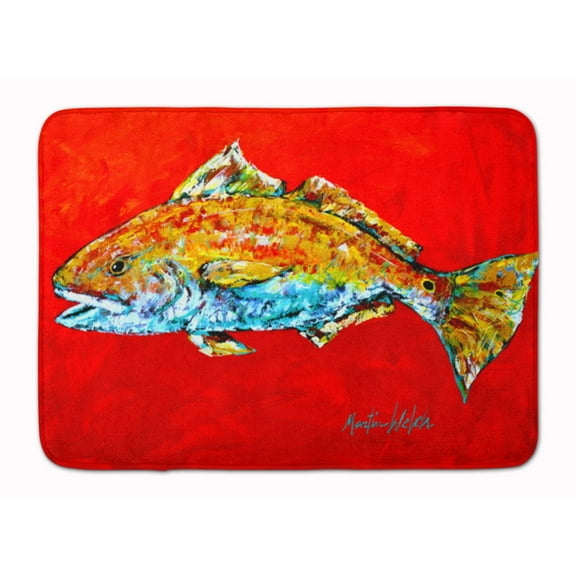 Carolines Treasures MW1111RUG Fish - Red Fish Red Head Machine Washable Memory Foam Mat 19 X 27" multicolor