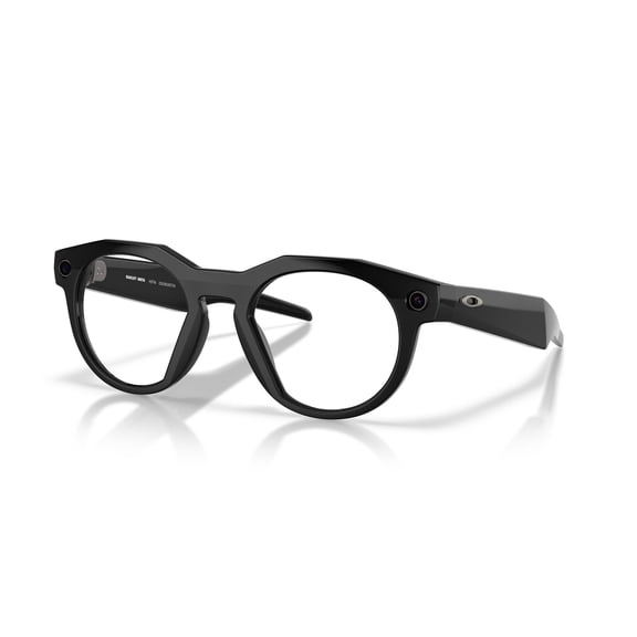 Oakley Meta HSTN Smart Glasses, AI Meta Glasses with Photo and Video, Size 51, Black/Clear