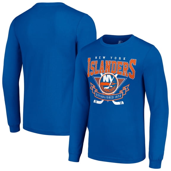 Men's Starter Royal New York Islanders Team Logo Graphic Long Sleeve T-Shirt