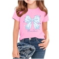 thumbnail image 4 of Amidoa Girls Short Sleeve Crewneck Graphic Summer T Shirts Cotton Casual Kids Tops Pink Size 13, 4 of 6