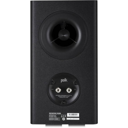 Polk Audio - Polk Reserve R200 Bookshelf Speaker, 1" Pinnacle Ring Tweeter & 6.5" Turbine Cone Woofer, Dolby Atmos & IMAX Enhanced - Black